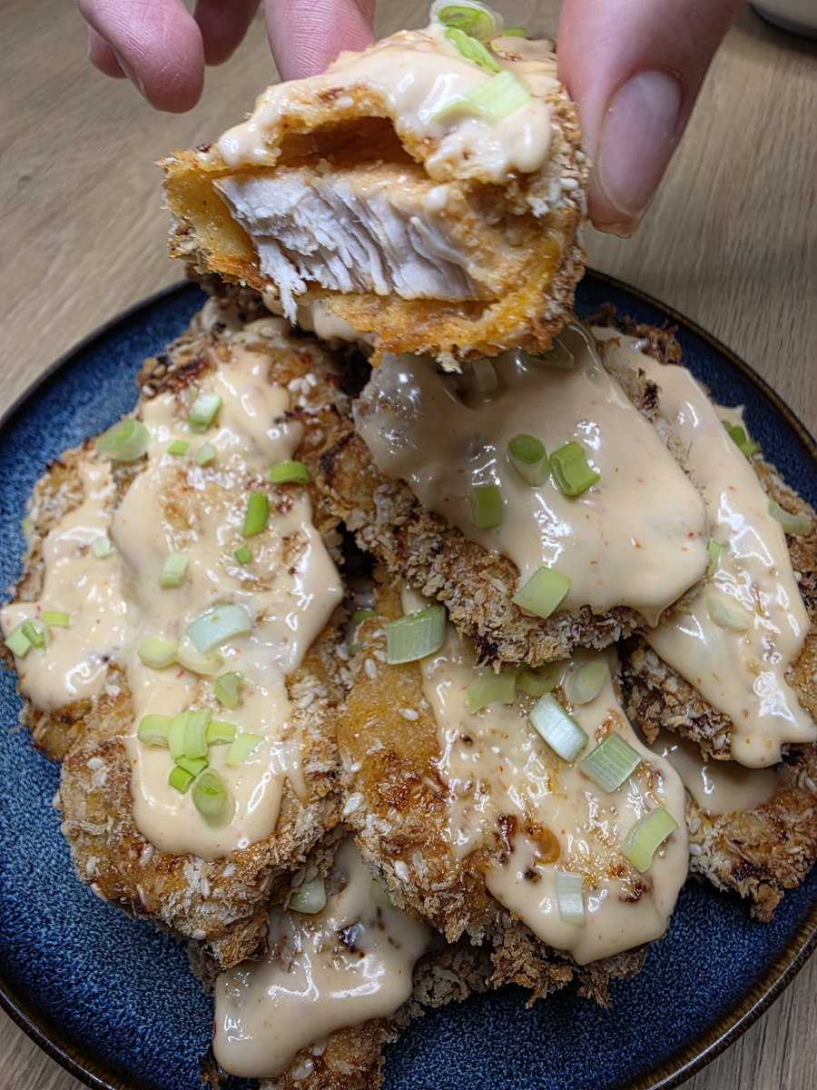 kurczak bang bang Bułki serowe z air fryer