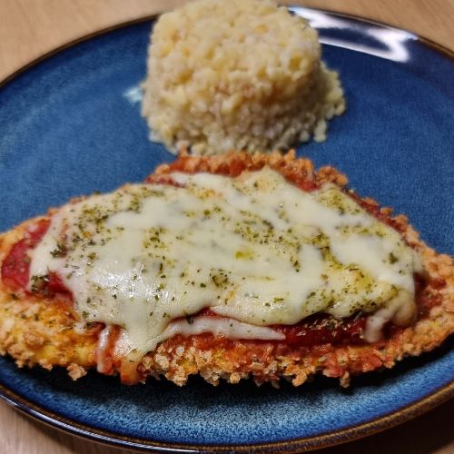 kurczak w panko z sosem pomidorowym mozzarellą z frytkownicy beztłuszczowej