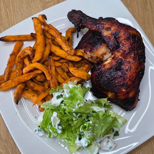 Ćwiartki z kurczaka w glazurze musztardowo-miodowej z Air Fryer Ćwiartki z kurczaka w glazurze musztardowo-miodowej z Air Fryer
