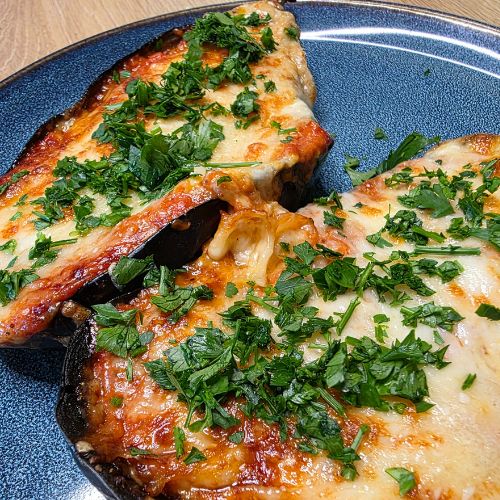 bakłażan faszerowany pieczony w frytkownicy beztłuszczowej