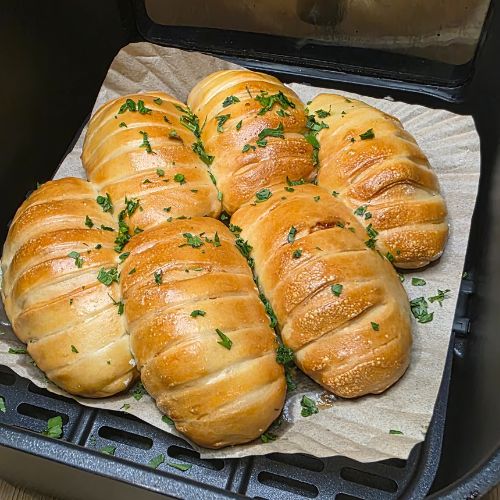 bułeczki czosnkowe z mozzarella z airfryer