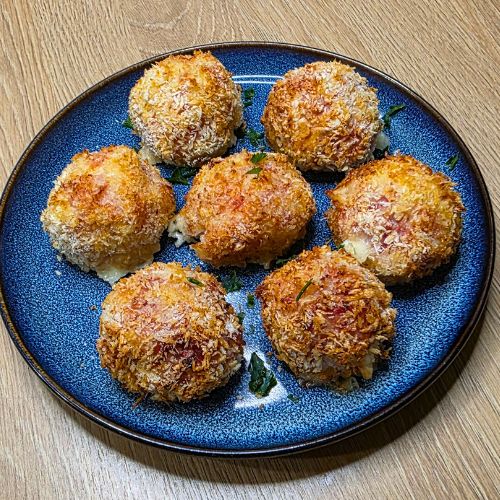 kotleciki z sera camembert z szynką z air fryer