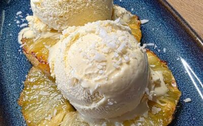 Karmelizowany Ananas z Lodami i Kokosem z Air Fryer