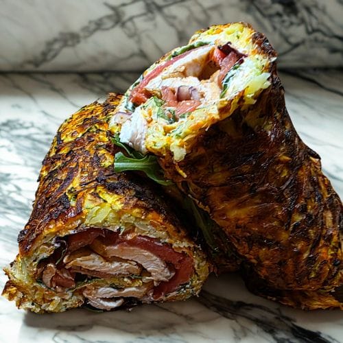 wrap warzywny z pieczonym kurczakiem z frytkownicy beztłuszczowej