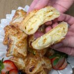 koperty z ciasta francuskeigo z nadzieniem sernikowo budyniowym z frytkownicy beztłuszczowej