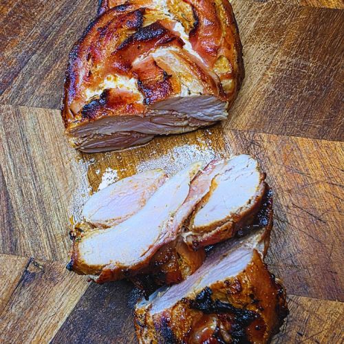 polędwiczka wieprzowa w boczku z frytkownicy beztuszczowej