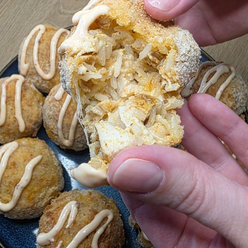 kulki ryżowe z kurczakiem z frytkownicy beztłuszczowej